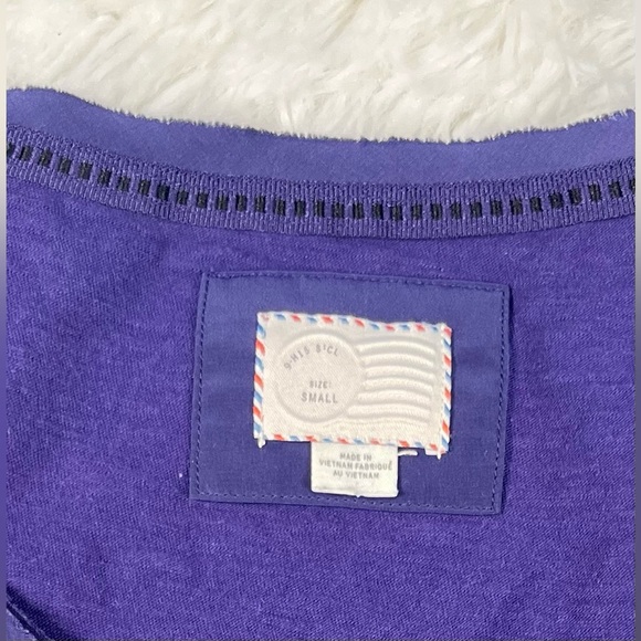 Anthropologie | Postmark | Purple High Low Peplum Short Sleeve Tee - Picture 4 of 8